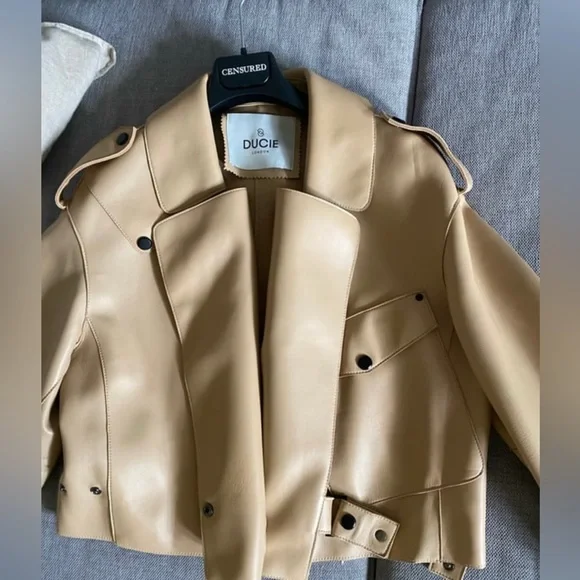 Ducie London Tan Leather Jacket M - Picture 8 of 8